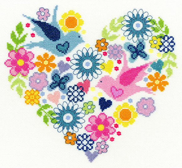 Bothy Threads ボシースレッズ Heart Bouquet XB1 クロスステッチキット
