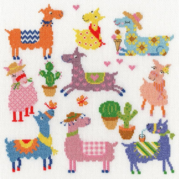 Bothy Threads ボシースレッズ Slightly Dotty Llamas XEJ8 クロスステッチキット