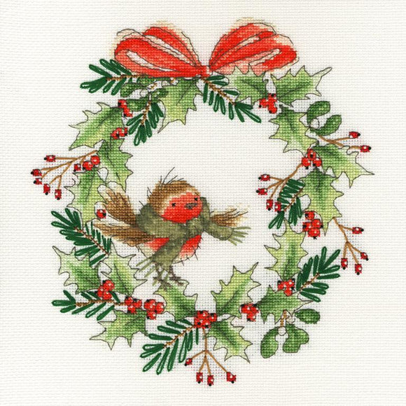 Bothy Threads ボシースレッズ Robin Wreath XX14 クロスステッチキット