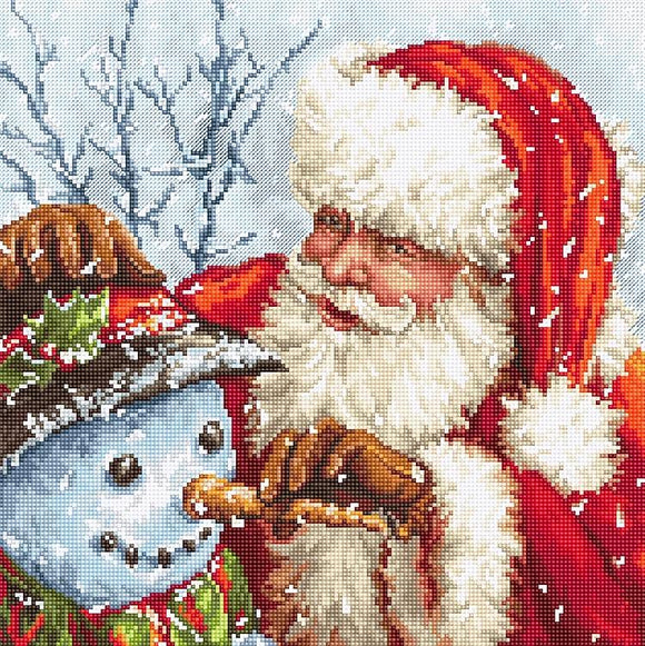 LETI 919 Santa Claus and Snowman クロスステッチキット