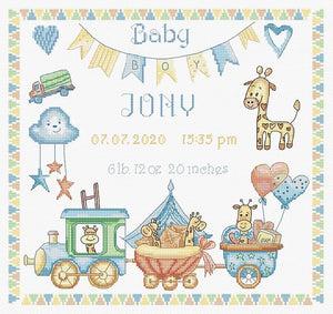 LETISTITCH 936 Baby Boy Record クロスステッチキット