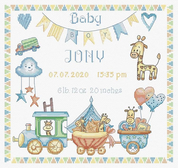 LETISTITCH 936 Baby Boy Record クロスステッチキット